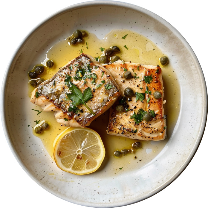 Swordfish Steak with Crispy Capers