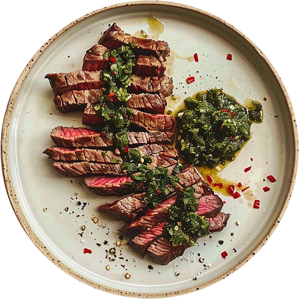Skirt Steak with Red Chimichurri