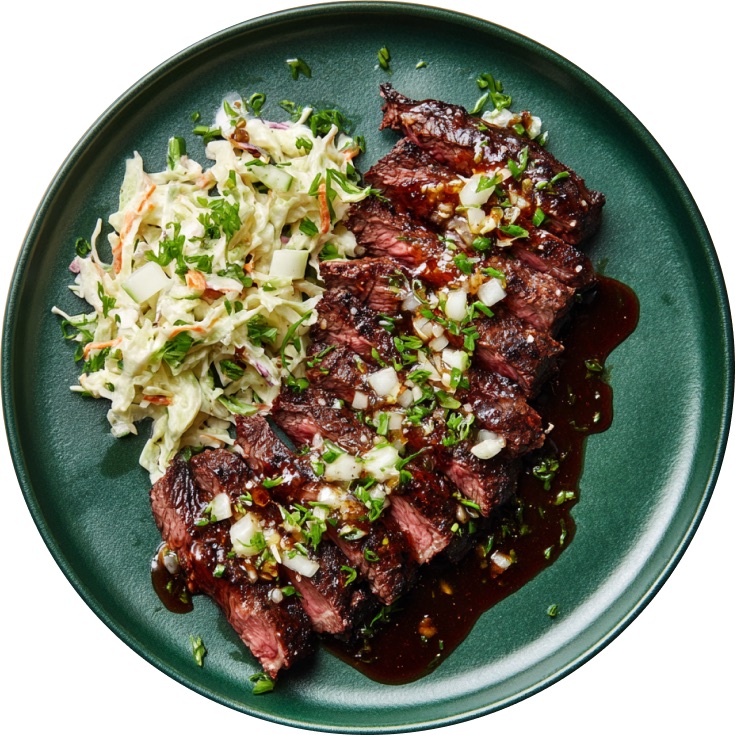 Hanger Steak with Smoky Jalapeno Slaw