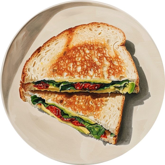 Sun-dried Tomato Avocado Grilled Cheese