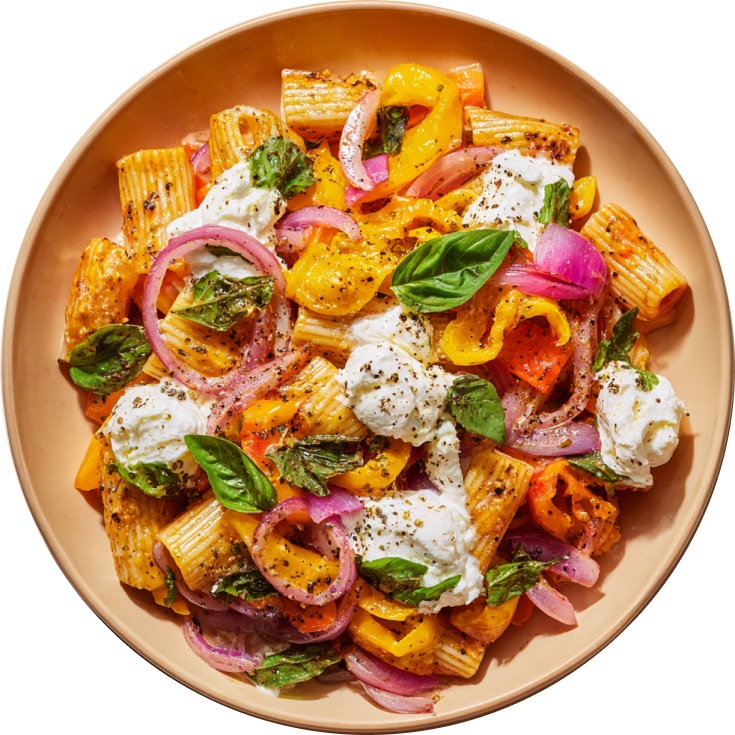 Roasted Red Pepper & Farmers Cheese Pasta Salad