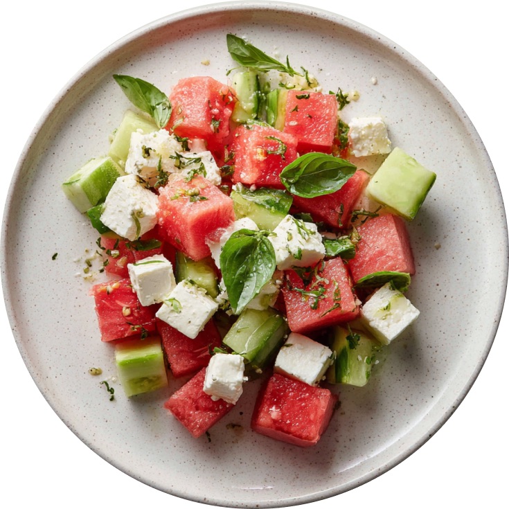 Watermelon, Cucumber, And Feta Salad