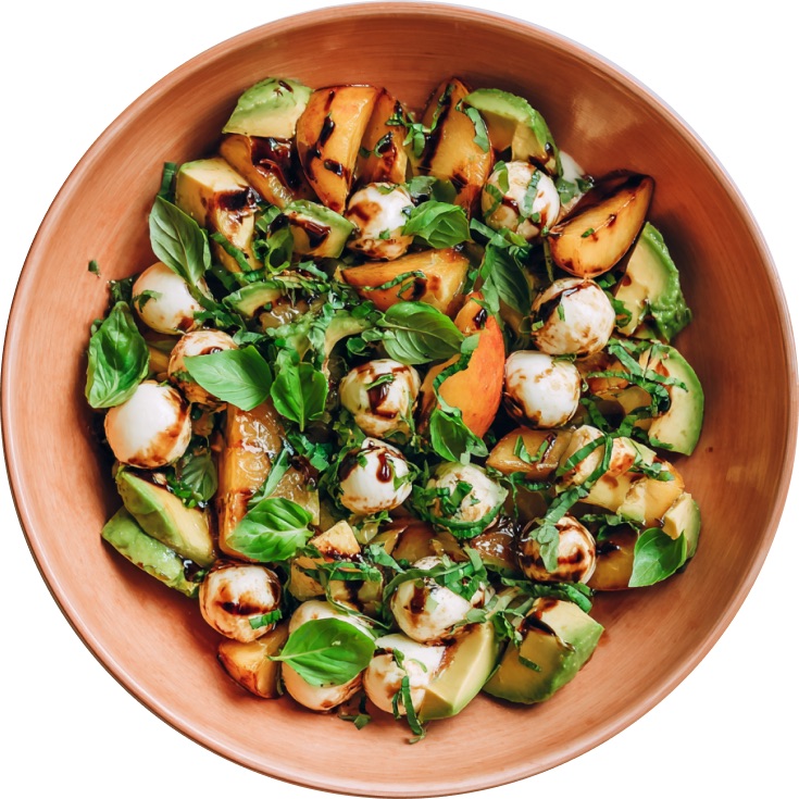 Avocado Peach Caprese Salad