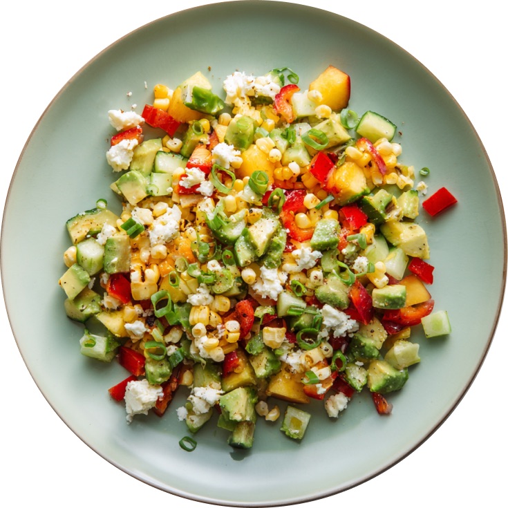 Summer Peach & Feta Corn Salad
