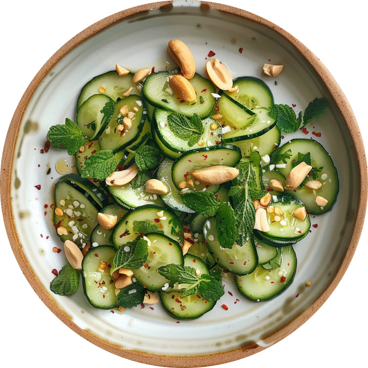 Crunchy Cucumber Salad with Peanuts & Chili Flakes