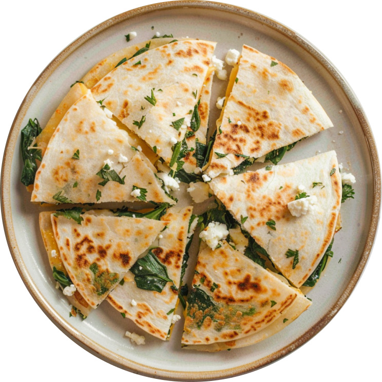 Easy Breakfast Quesadillas with Spinach and Feta