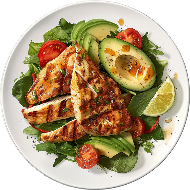 Crispy Tilapia Salad with Avocado and Honey-Lime Dressing