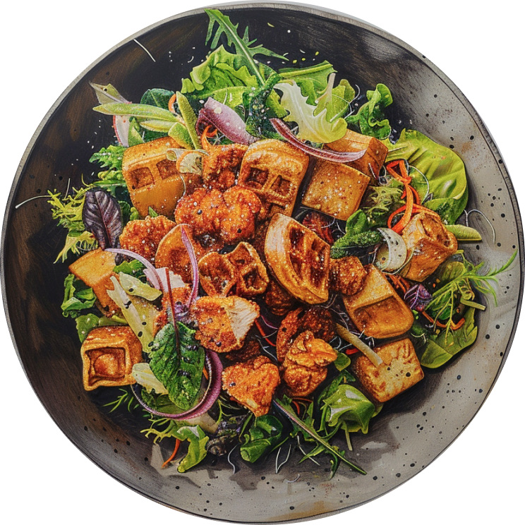 Chicken & Waffle Salad