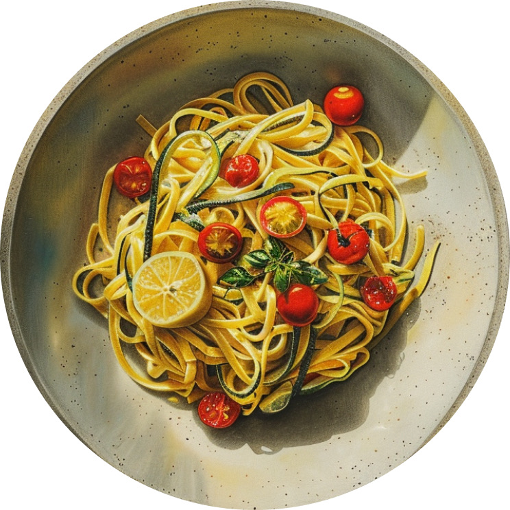 Linguini with Lemon, Zucchini, & Cherry Tomatoes