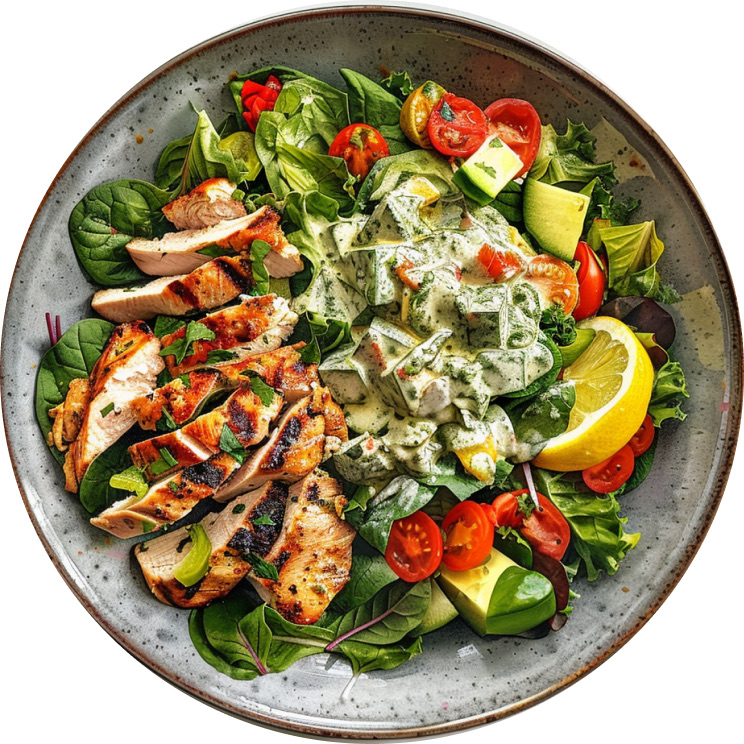 Greek Chicken Chopped Salad with Lemon Tahini Vinaigrette