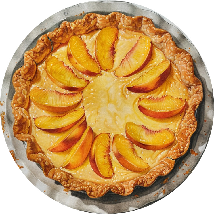 Peach & Kefir Custard Pie