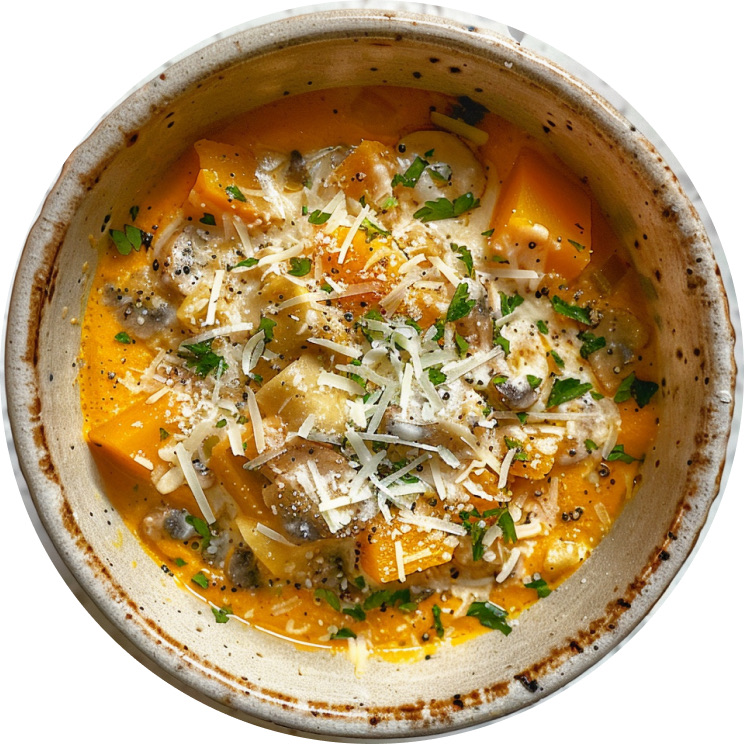 Butternut Squash & Mushroom Lasagna Soup