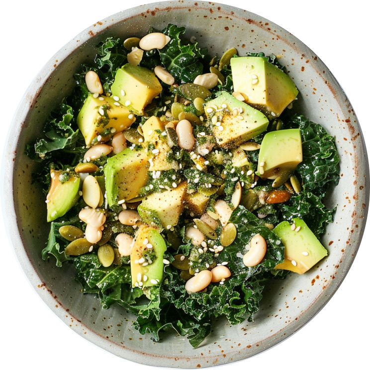 Kale and White Bean Salad with Avocado