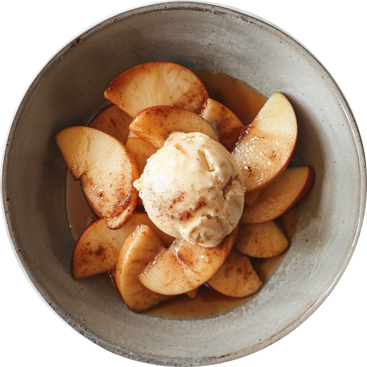 Maple-Roasted Cinnamon Apples with Vanilla Ice Cream