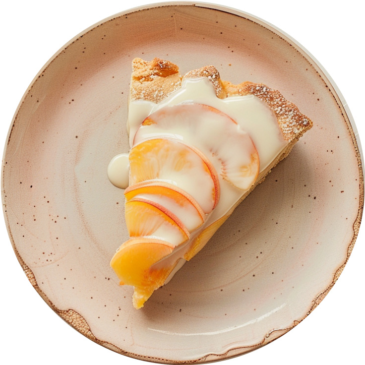 Peach Shortbread with Sweetened Condensed Milk Sauce
