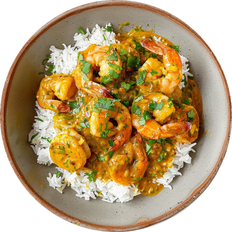 Coconut Curry Shrimp with Ginger Jasmine Rice