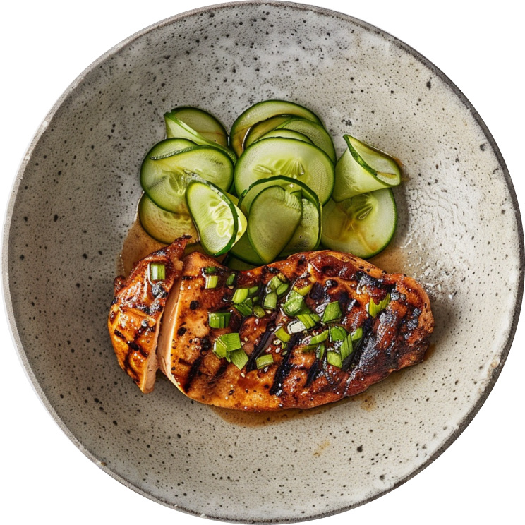 Miso-Glazed Chicken with Smashed Cucumber Salad
