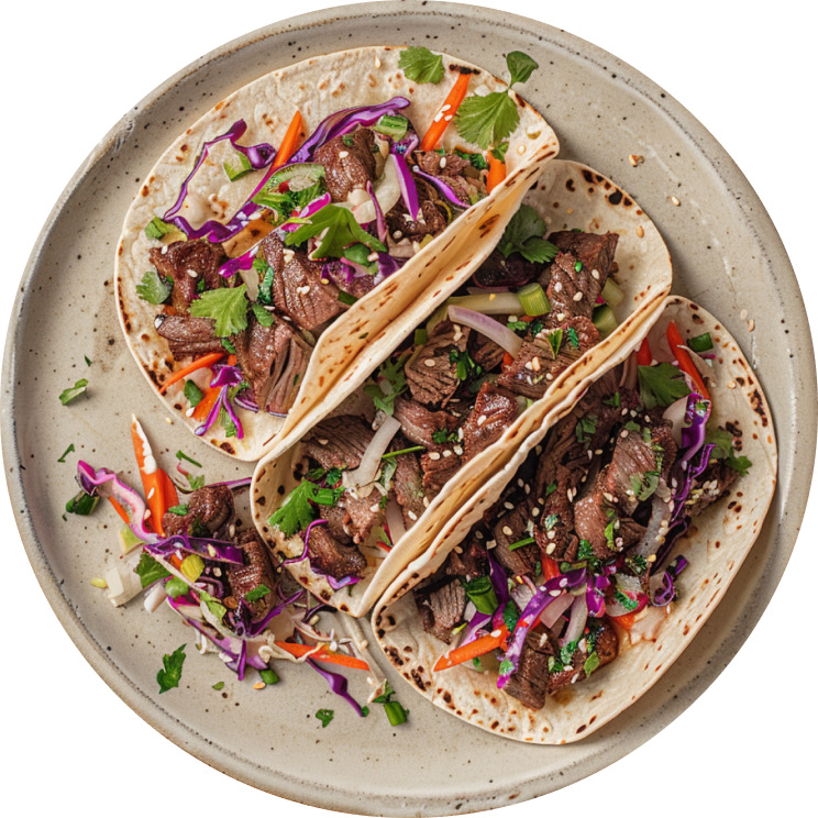 Korean Bulgogi Steak Tacos with Spicy Slaw
