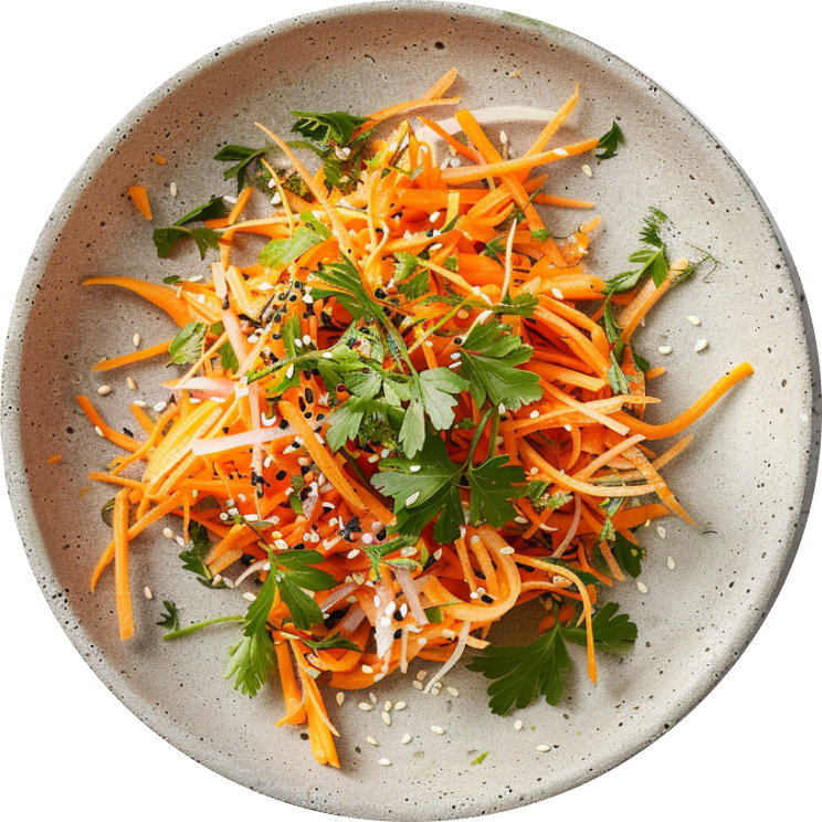 Shaved Carrot Salad with Creamy Sesame-Ginger Dressing