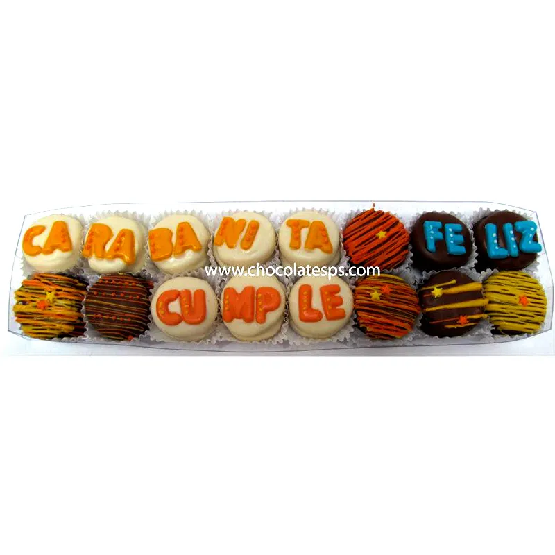 Caja Alfajores Letrero: Feliz Cumpleaños
