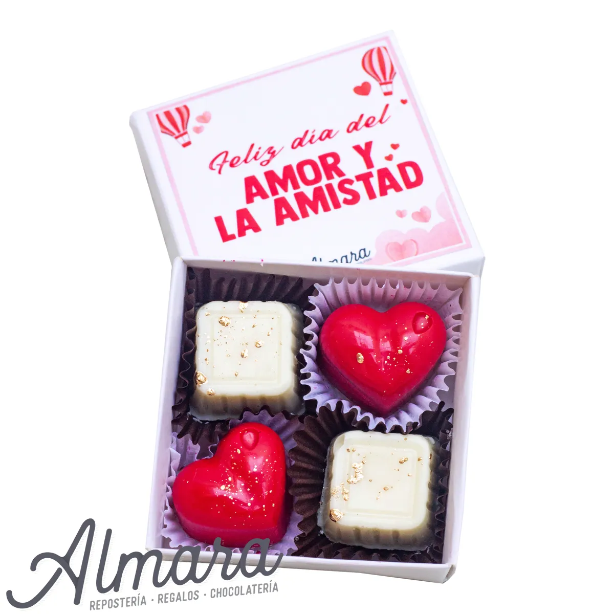 Bombones por 4 corazón
