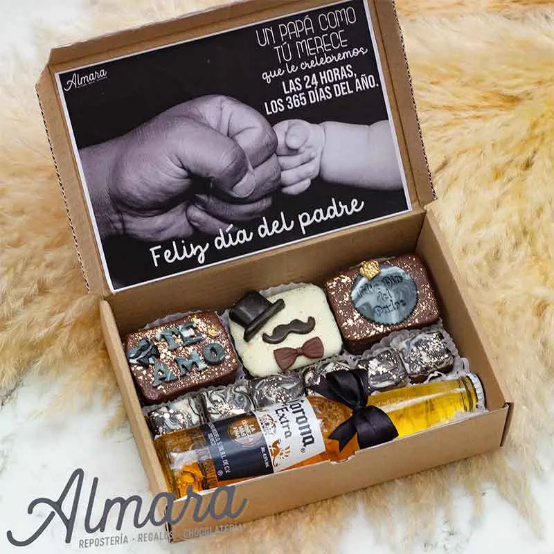 Caja de brownies y cerveza Día del padre
