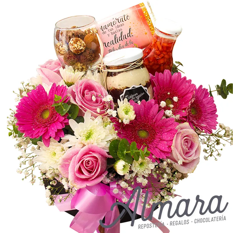 Flores y dulces
