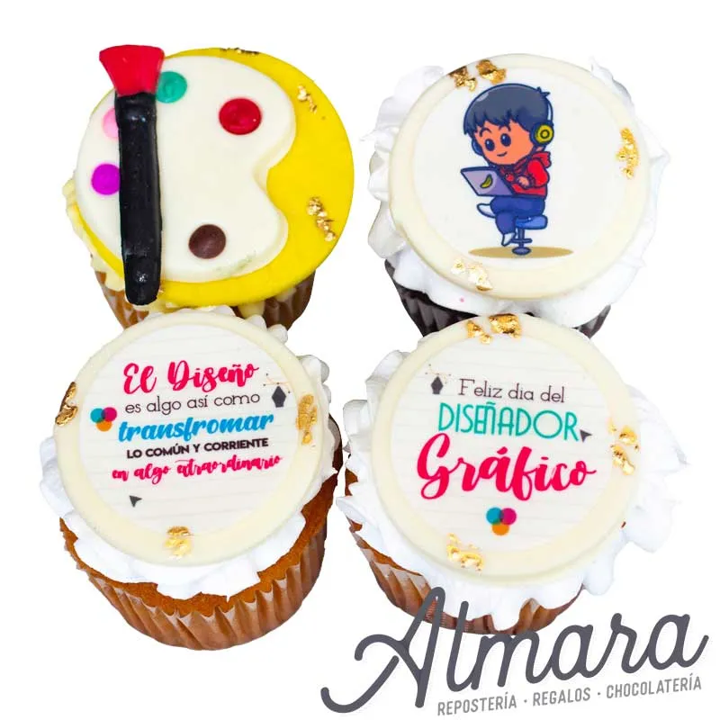 Diseñador Grafico Cupcakes *4
