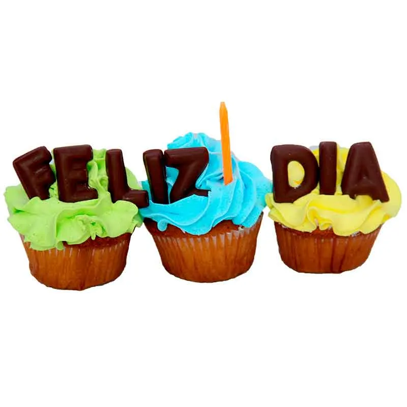cupcakes por 3 Feliz día

