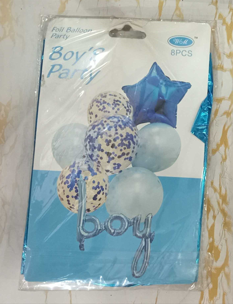 Arreglo de Globos Boy - Fiesta de Bebé Azul - 8 Piezas
