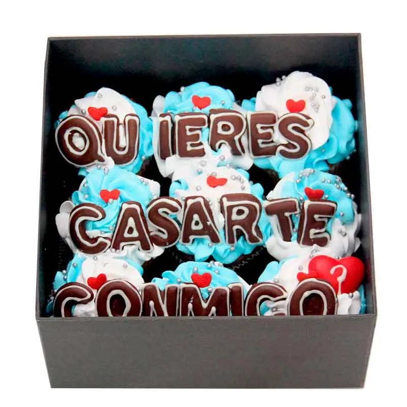 Cupcakes por 9 Unidades ¿Quieres casarte conmigo?

