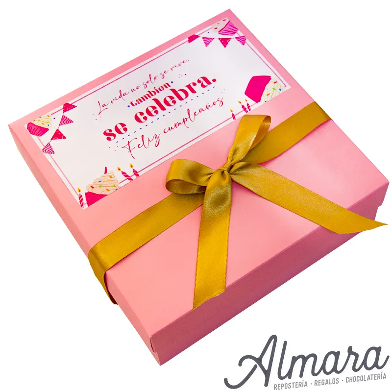 Caja rosada 24x24x8