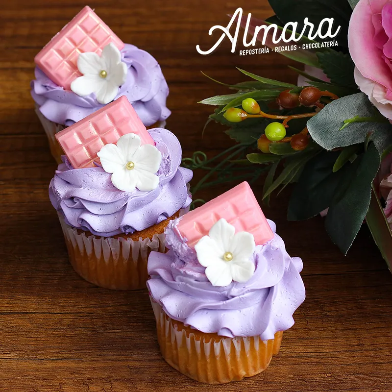 Cupcakes Chocolatina y Flor
