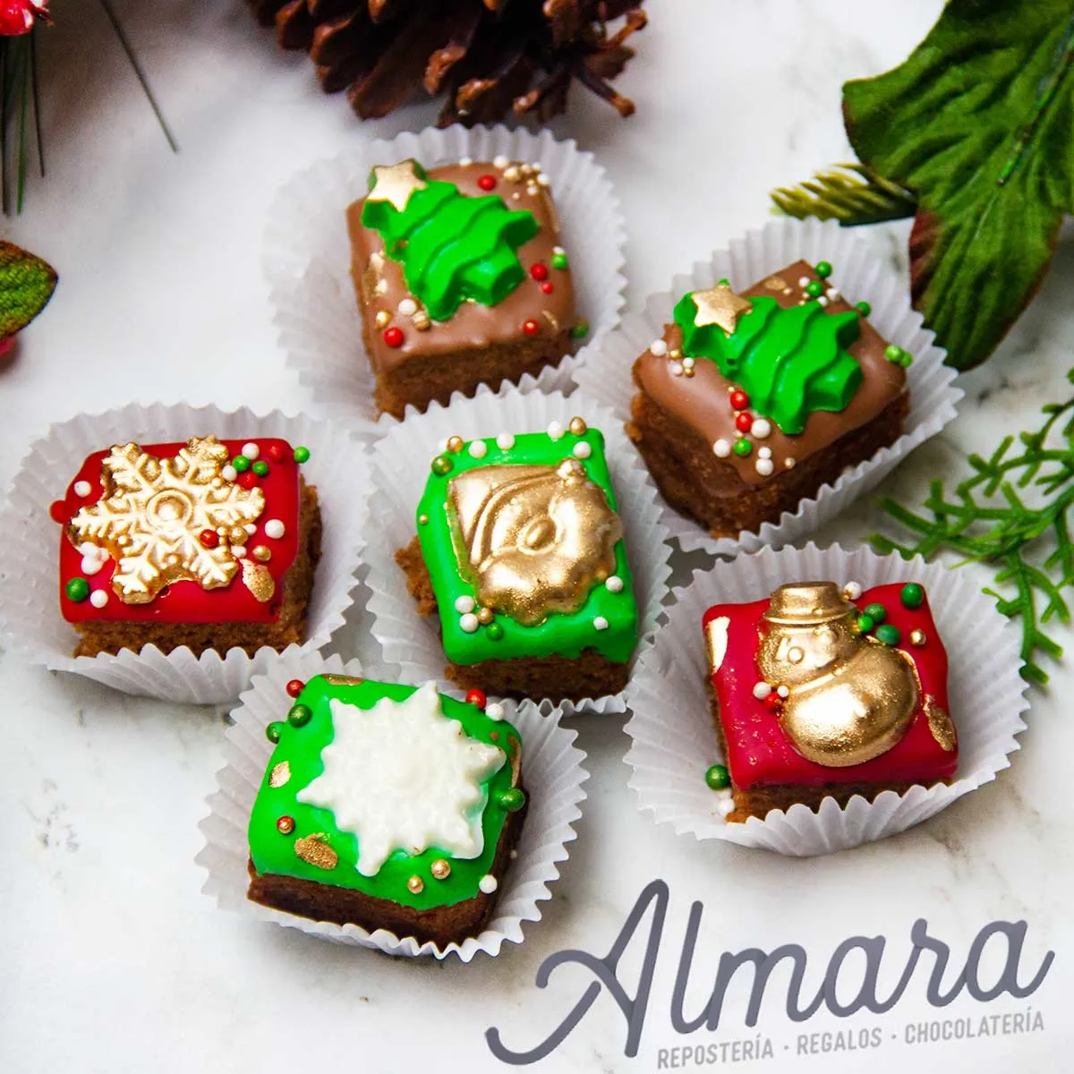 Mini Brownies Navideños paquete *2 und
