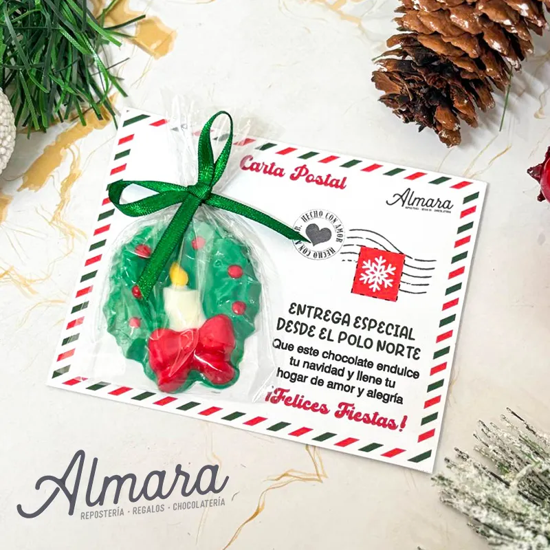 Carta Postal Corona Navideña
