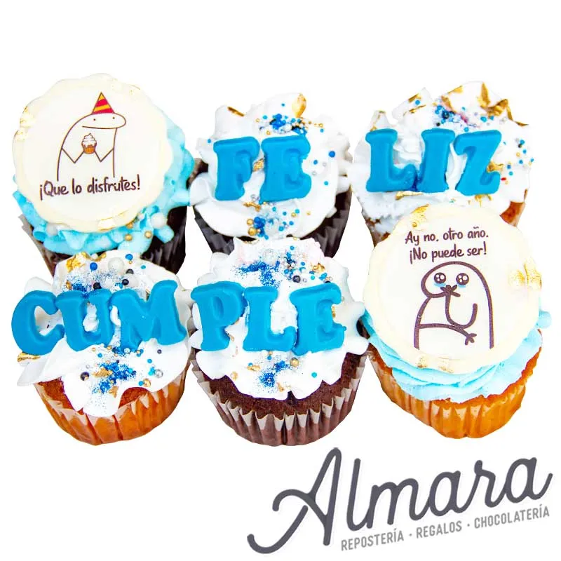 Cupcakes Feliz Cumple *6
