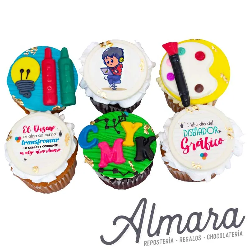 Diseñador Grafico Cupcakes *6
