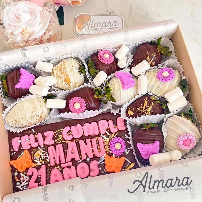 Fresas Cubiertas Decoradas, Tableta (Mensaje corto)
