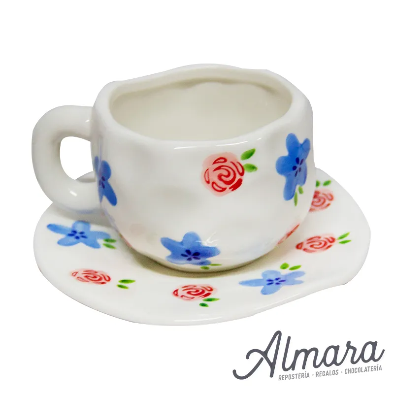 taza de flores

