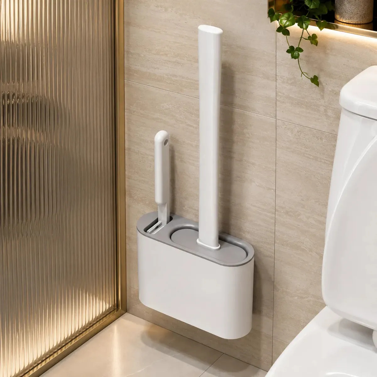 2 em 1 Escova Sanitária Quadrada Multiuso Para Privada de Silicone