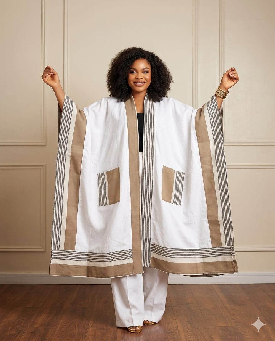 Rama Aso Oke Two Piece | White