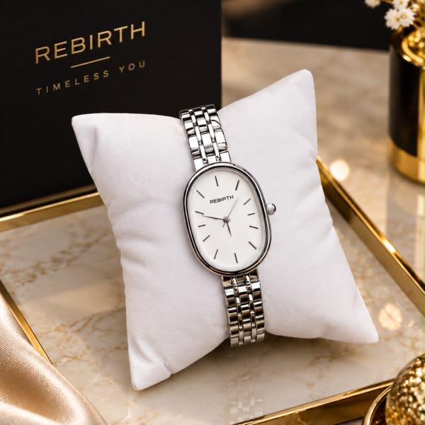 Rebirth Timeless Ladies Watch - Silver Bracelet, White Dial