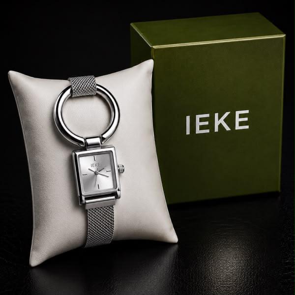 IEKE Ring-Link Watch - Silver Mesh, Silver Dial