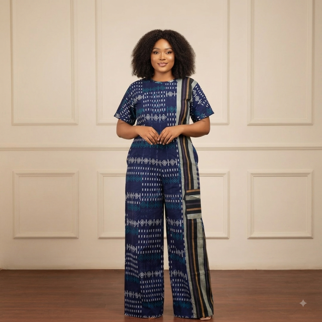 Zarina Adire Jumpsuit | Blue