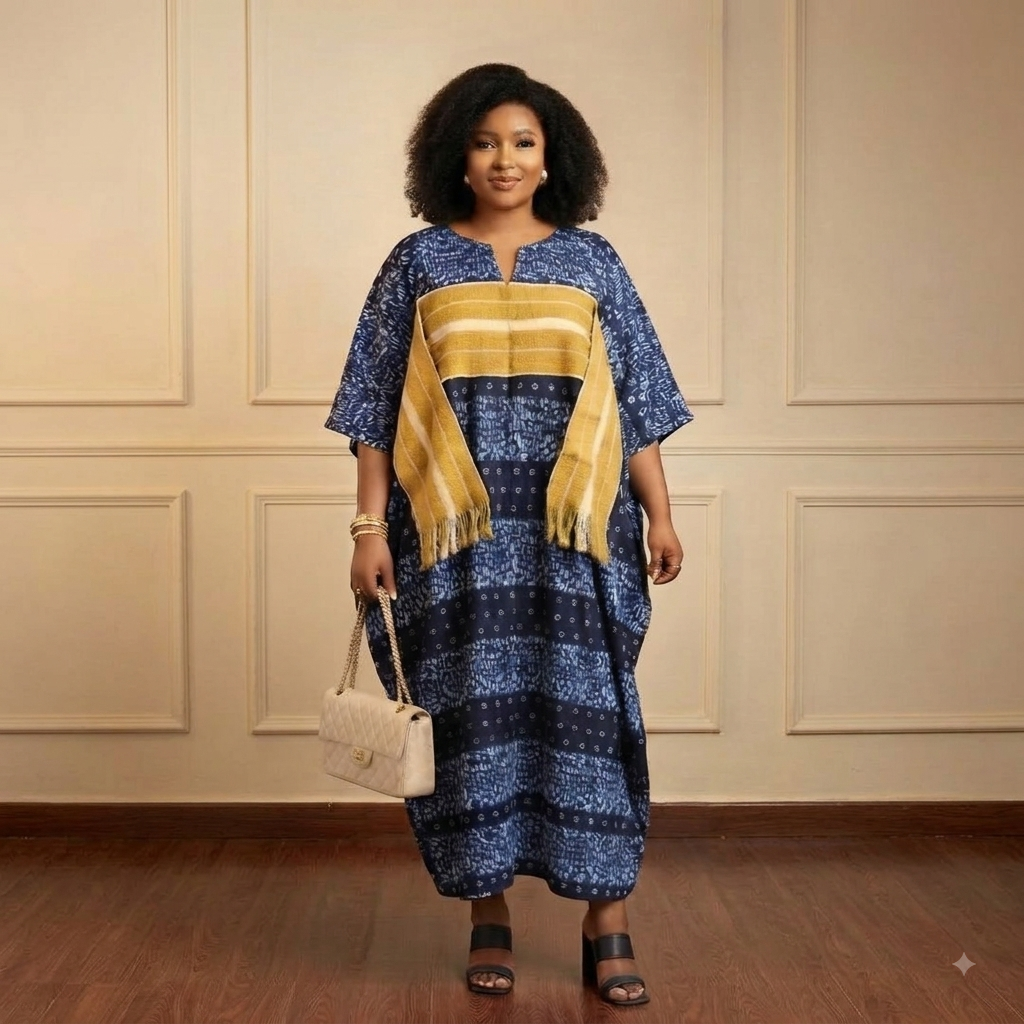 Araba Adire Bubu | Navy