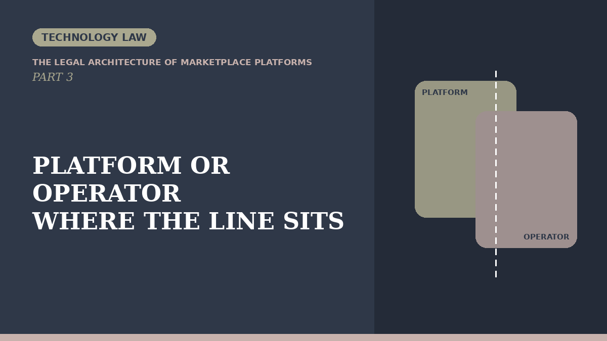 The Legal Architecture of Marketplace Platforms: Part 3: Platform or Operator — Where UAE Law Draws the Line