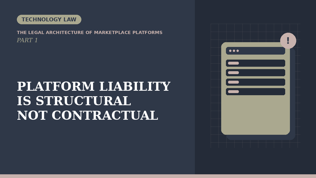 The Legal Architecture of Marketplace Platforms: Part 1: Why Platform Liability in the UAE Is Structural, Not Contractual