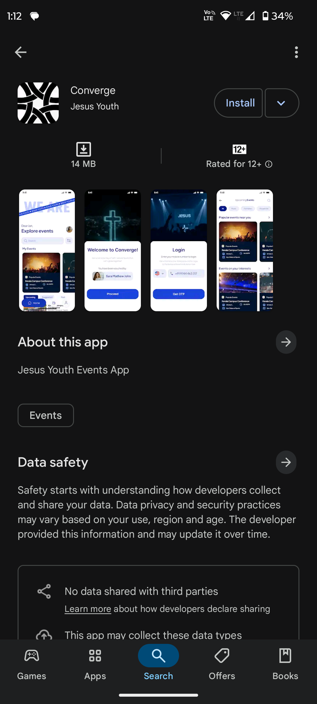 Converge App Screenshot