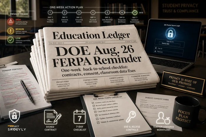 After the DOE’s Aug. 26 FERPA reminder: a back-to-school checklist to fix vendor contracts, consent, and classroom data workflows