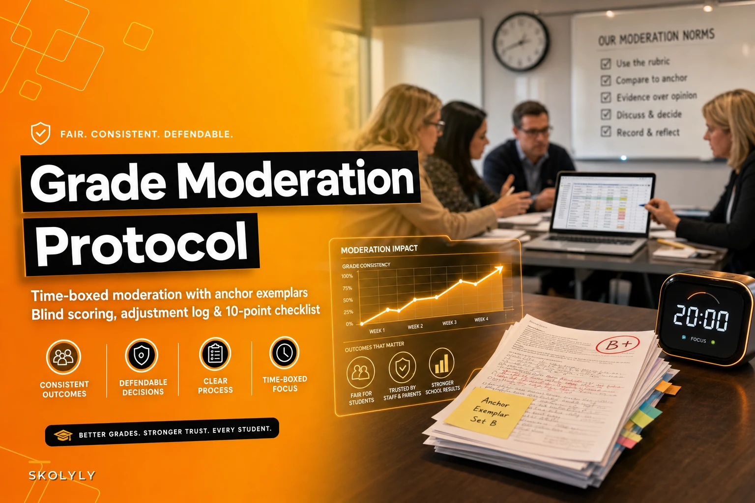 Avoid inconsistent grades: a time-boxed moderation protocol for cross-class common-assessment grading